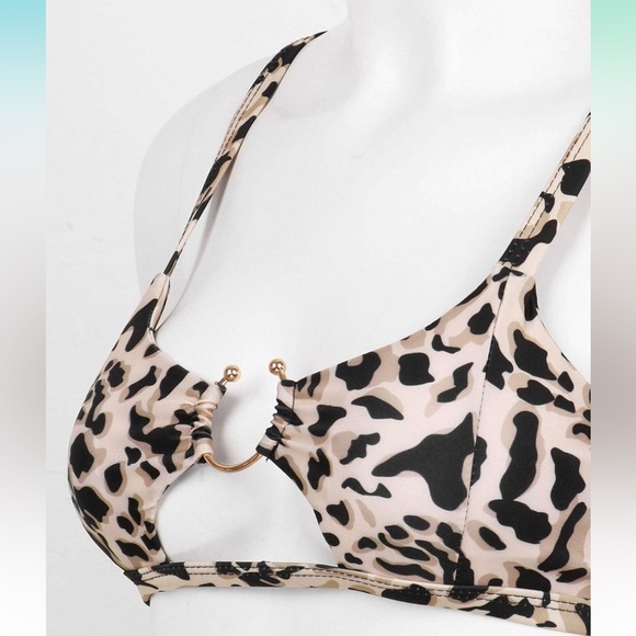 Other - NWOT Leopard Print Large Bikini Top